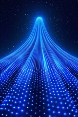 Poster - A vibrant blue light wave rises towards the starry night sky, creating a mesmerizing visual effect.