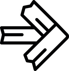 Poster - Simple black and white icon of a three way direction sign pointing in different directions