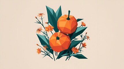 Poster - Geometric Autumn Bouquet