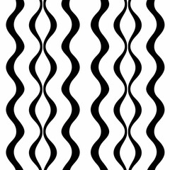 Aufkleber - A striking pattern of black wavy lines undulating on a white background creates a bold visual effect.