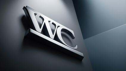 WC sign in modern business and corporate style