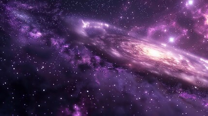 Wall Mural - a swirling galaxy with stars and nebulas in the dark night sky.