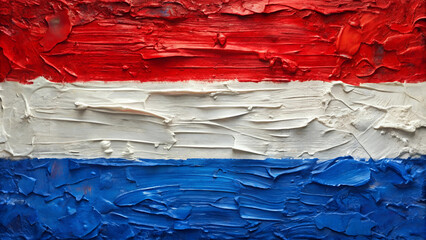 Wall Mural - Flag of Holland oil painting and palette knife