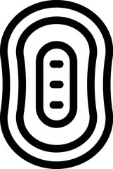 Poster - Simple black and white vector icon of an american football field, featuring bold lines marking the end zone