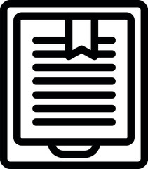 Poster - Icon of an e book reader with a bookmark, indicating the user is saving their progress