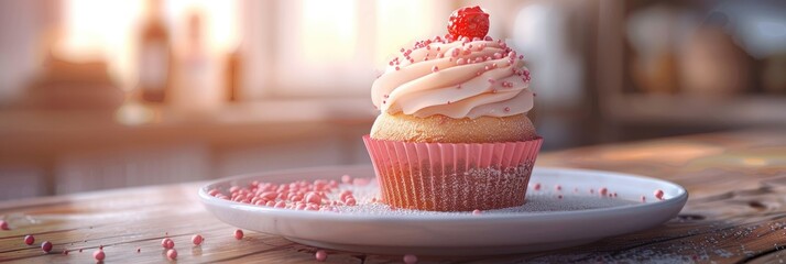 Sticker - Tasty Cupcake Arranged on a Dish