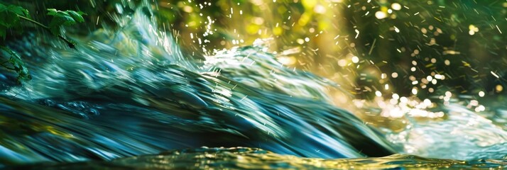 Poster - close-up of blurred movement of flowing water