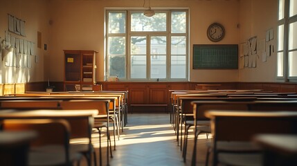 Poster - Empty classroom preparing for education : Generative AI