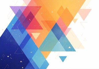 vector illustration of colorful geometric shapes and triangles on a white background