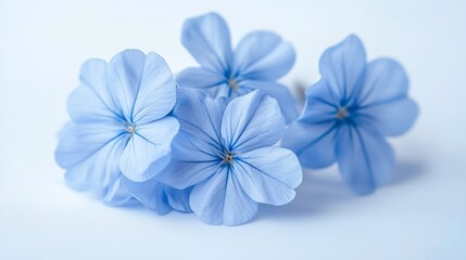 Wall Mural - White plumbago or Cape leadwort flowers Close up small blue flowers bouquet isolated on white background : Generative AI