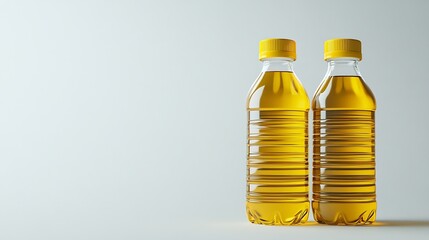 Poster - Water bottle and cooking oil bottle insulated on a white background : Generative AI