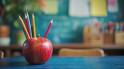 Fototapete - Elementary classroom back to school concept : Generative AI