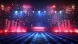 © BOJOShop - American Flag Fireworks Display Night Sky Stage