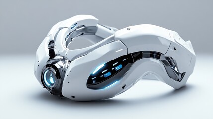 Poster - Futuristic White Technology Device with Blue Lights