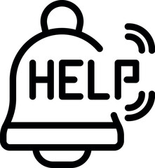 Poster - Help icon of an alarm bell ringing, asking for support