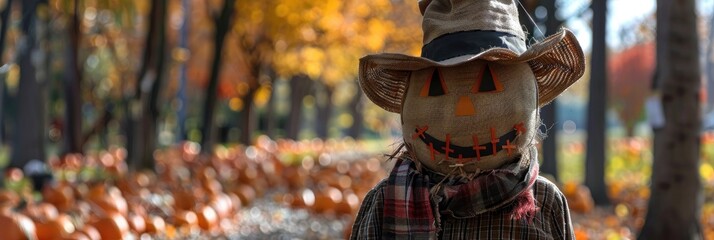 Poster - Scarecrow in a garden setting