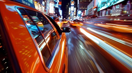 Wall Mural - Skyscraper and lights, traffic in the city