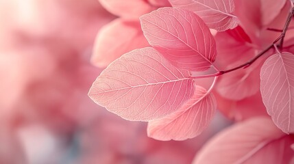 Poster - Background from leaves closeup in color Color of the year 2024 Peachy Fuzz Color of the year Fluffy leaves : Generative AI