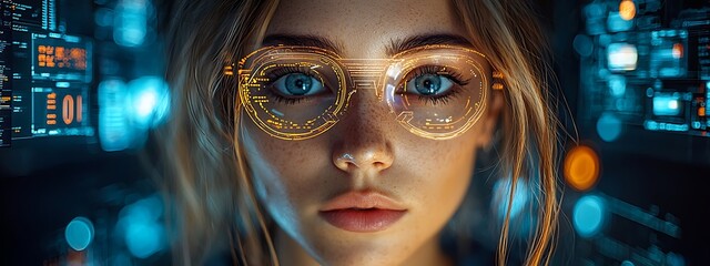 AI cyber security concept. Female IT Computer specialist analyzing artificial intelligence digital threats to consumer data & privacy breach. Software developer coding & ethical hacking in dark office
