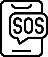 Poster - Simple yet powerful icon representing a mobile phone displaying an sos message, symbolizing emergency communication and assistance