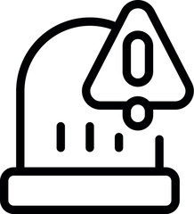 Poster - Line art icon of a router showing a warning sign for network error