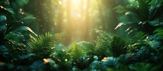 Sticker - Sunlight Through Lush Rainforest Canopy