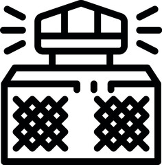 Poster - Line art icon of a vintage boombox playing music at high volume, perfect for representing audio concepts