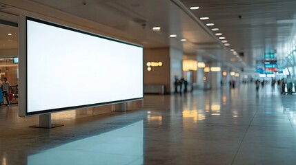 Poster - Blank advertising billboard at airportmockup poster media template ads display : Generative AI