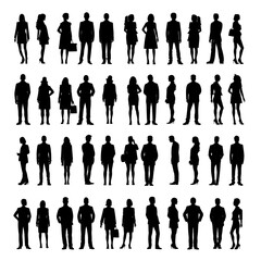 Silhouettes of business people.