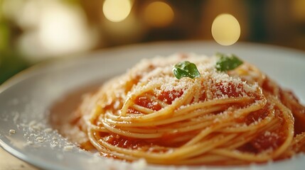 spaghetti with tomato sauce and cheese : Generative AI