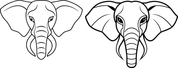 Elephant head vector silhouette 