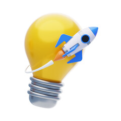 Aufkleber - 3D Skyrocketing Innovation. 3D Icon