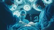 © Generative AI - The surgeons holing the instrument in abdomen of patient The surgeons doing laparoscopic surgery in the operating room Minimally invasive surgery : Generative AI