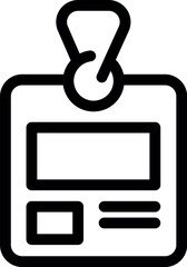 Sticker - Simple icon of an id card hanging from a lanyard, perfect for representing identification, security, and access