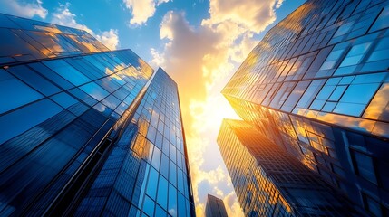 A large information display for advertising on the street in the city against the backdrop of a skyscraper and a beautiful sky : Generative AI