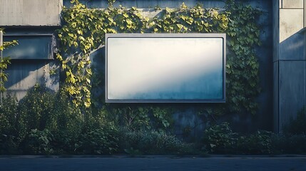 Poster - Billboard mockup on the wall of a building with an empty outdoor advertising screen : Generative AI