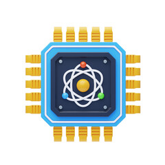 Aufkleber - 3D Exploring the Potential of Quantum Computing. 3D Icon