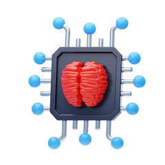 Aufkleber - 3D Advancing Technology with Machine Learning. 3D Icon
