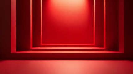 Wall Mural - Red studio gradient background for product placement or website Copy Space horizontal composition : Generative AI