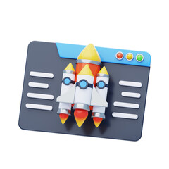 Aufkleber - 3D Tech Startup Speed. 3D Icon