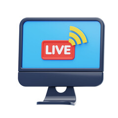 Aufkleber - 3D Live Streaming Services. 3D Icon