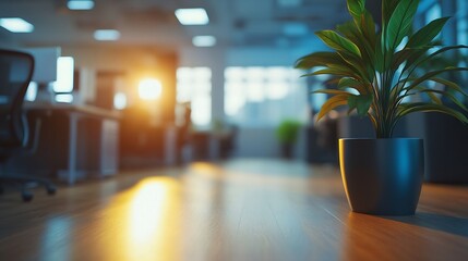 Aufkleber - Blurred background of a modern office space Blurred office backdrop : Generative AI