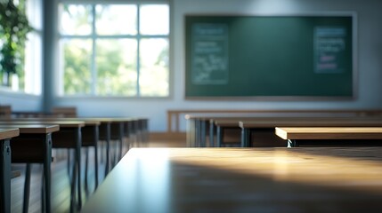 Poster - Blurred background of half empty classroom : Generative AI