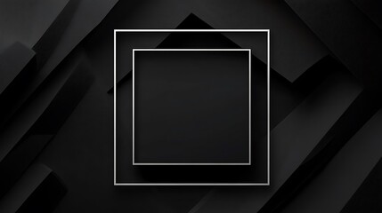 Black Geometric Background with Two Silver Frames