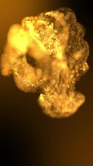 Wall Mural - Luxurious golden particle flow in liquid, shining particle light video, elegant particle background.