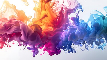 Poster - A vibrant swirl of colorful paint, blending and flowing in a dynamic abstract design.