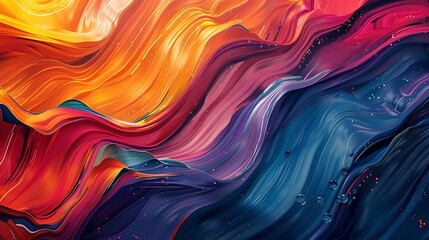 Wall Mural - A vibrant abstract composition featuring flowing colors and textures, evoking movement and emotion.