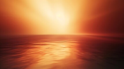 Canvas Print - A serene sunset over a calm ocean, with warm hues reflecting on the water's surface.