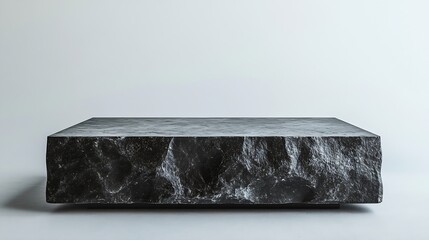 Poster - black stone Podium with White background Black Concrete Material place for the product Display Presentation : Generative AI