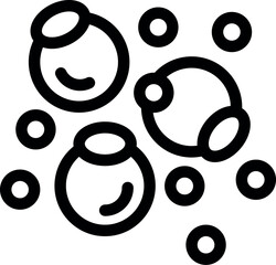 Poster - Soap bubbles floating creating relaxing atmosphere line art icon vector illustration